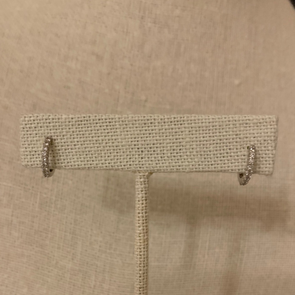 Diamond Hoops White Gold Set